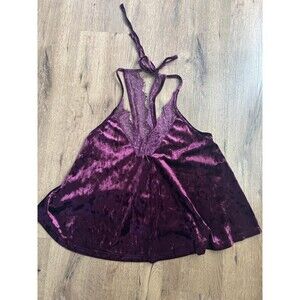 Lulubella Dark Plum Velvet Tank Top Size Small Y2K NEW